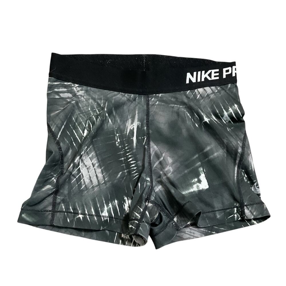 Nike Pro Women's 3" Athletic Shorts Black Gray Pattern Compression Spandex S